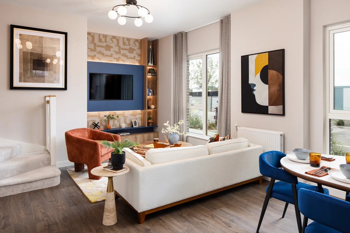 Eastman Village duplex show home living room