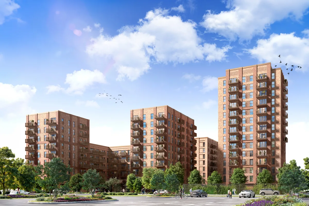 Computer-generated image of the Lightmakers apartment buildings
