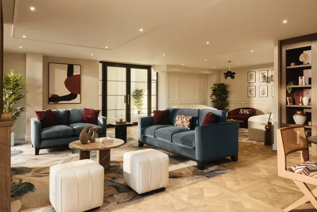 Royal Gateway residents’ lounge with sofas and armchairs