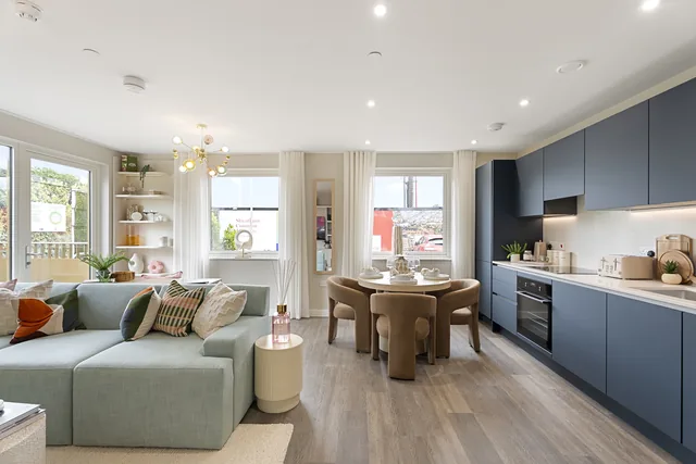 Streatham Common Junction show home open-plan kitchen and living area